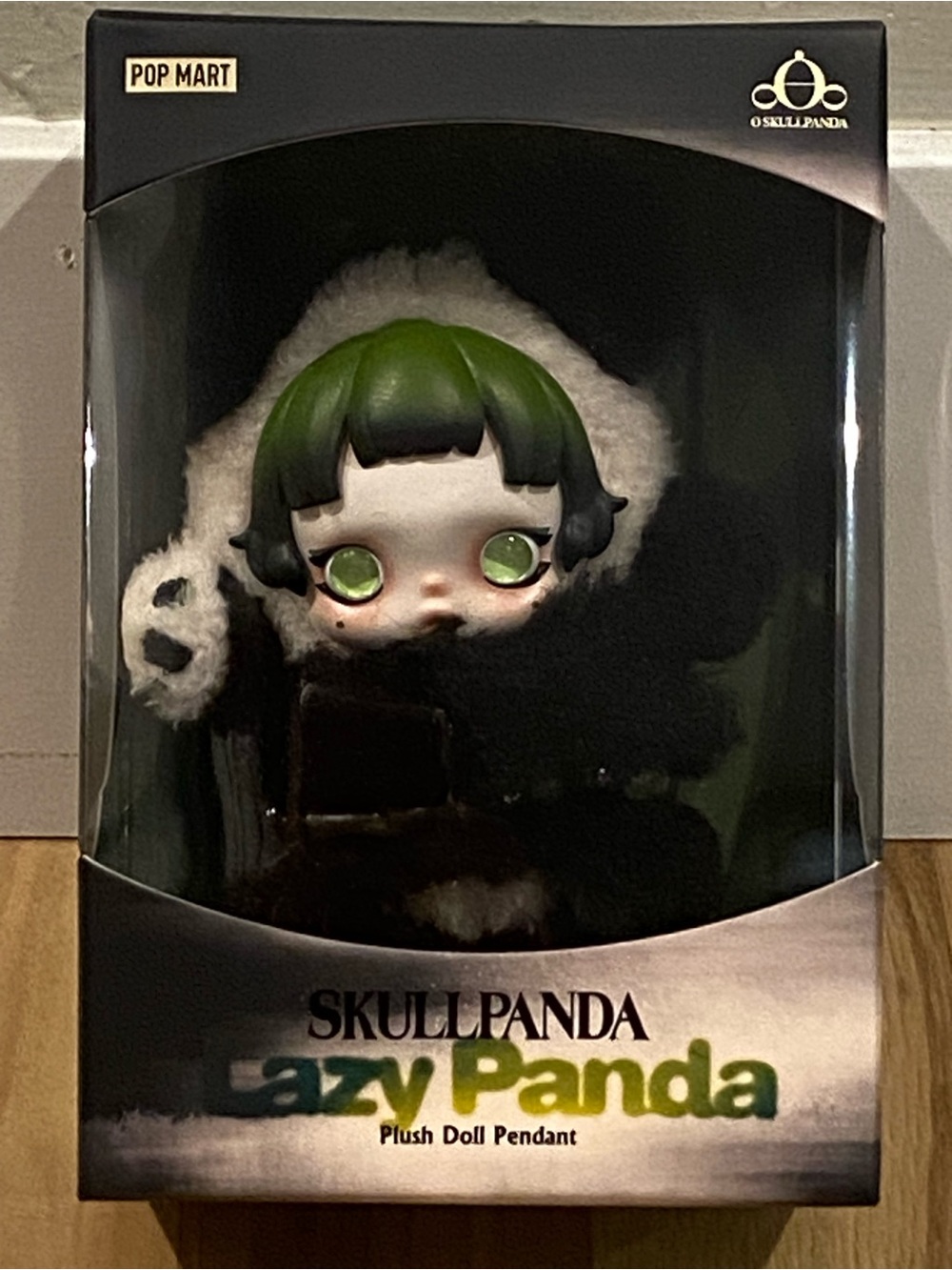 SKULLPANDA Lazy Panda Plush Doll Pendant - Black & Green- Brand new in box!